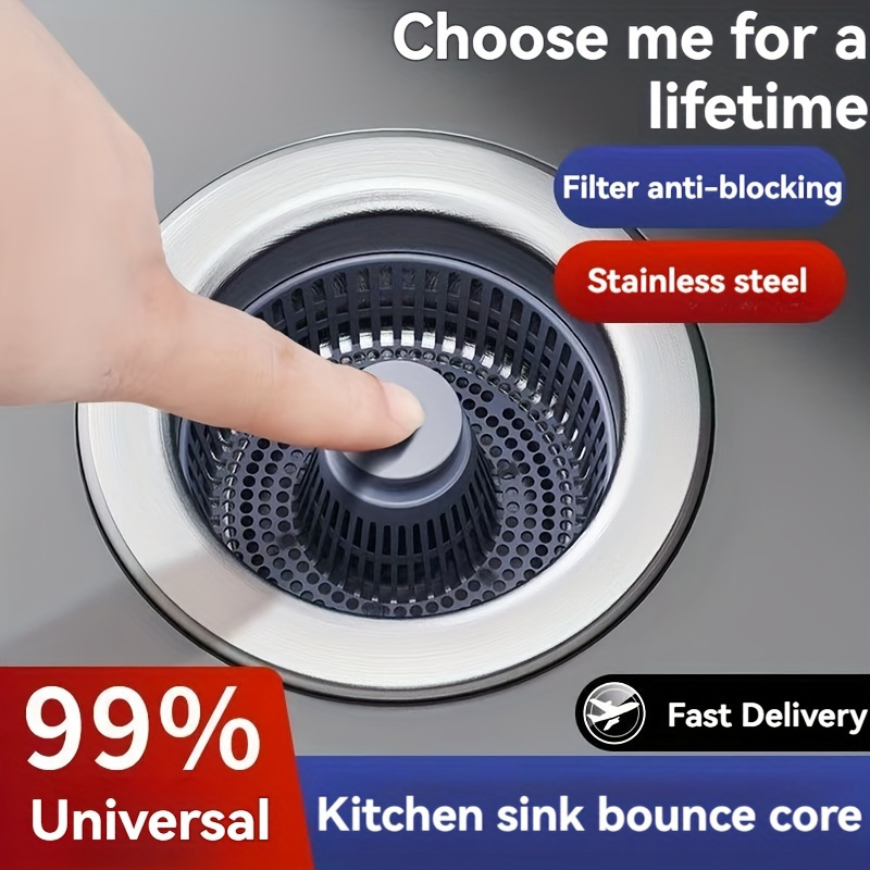 Pop Display Shelf - 3 in 1 อ่างล้างจานท่อระบายน้ํากรองและ Stopper Combo,สแตนเลส