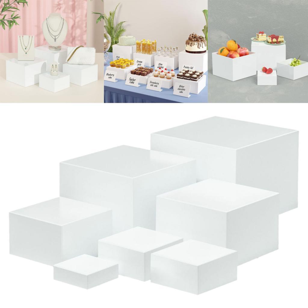 Display Risers Set - 7 ชิ้นอะคริลิค Cube กล่อง Riser ขาตั้งจอแสดงผลขาตั้ง