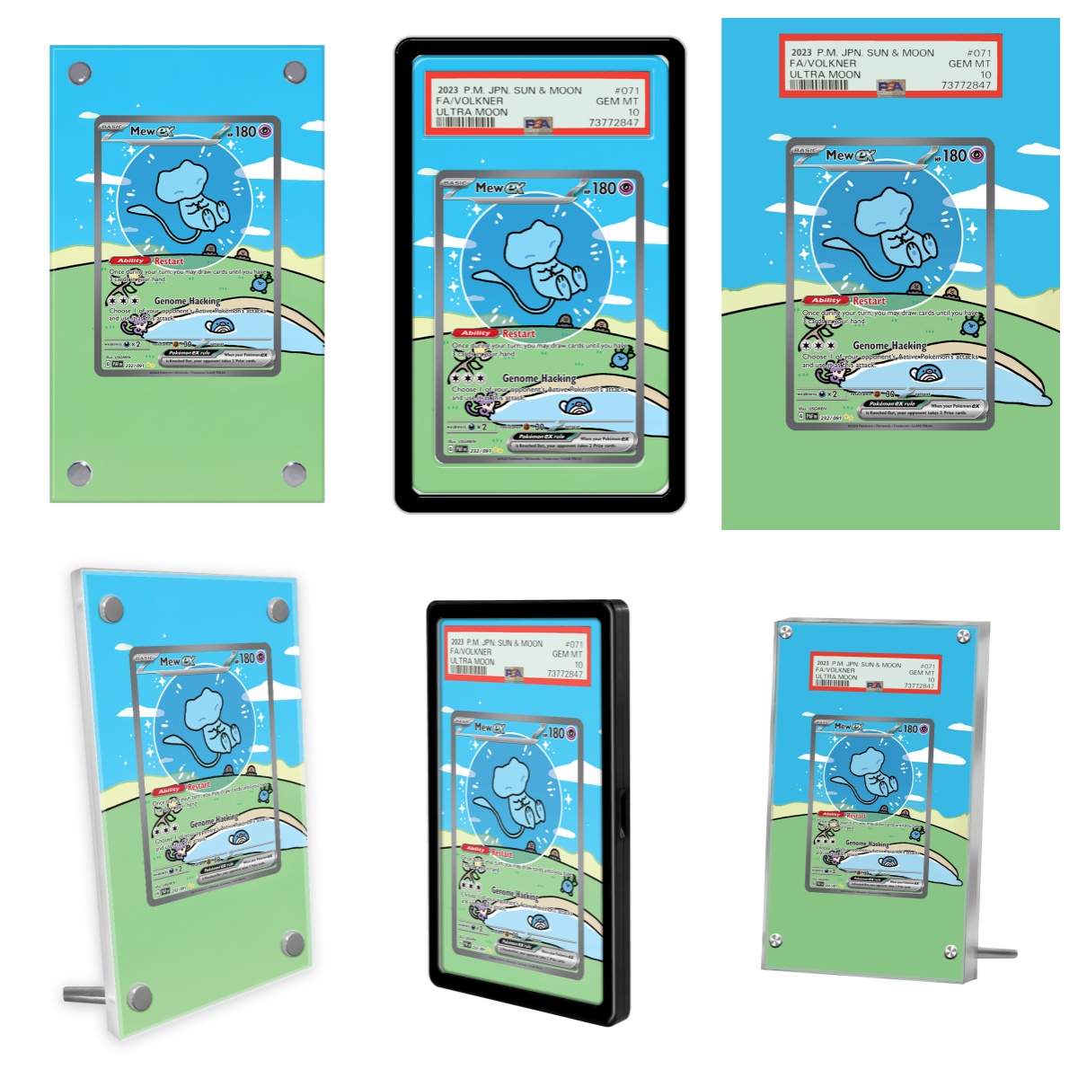 Display Case Acrylic - กล่องอะคริลิคใสสำหรับใส่การ์ดโปเกมอน PTCG มิว ex ของสะสมจากอนิเมะ เกม