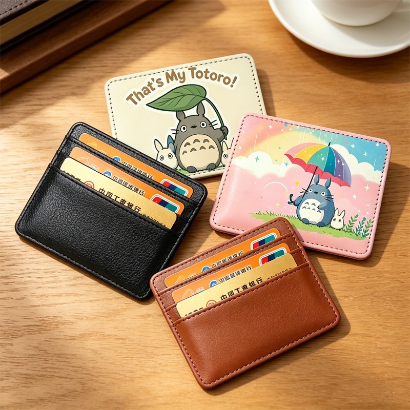 Card Top Loader - กระเป๋าใส่บัตร Totoro น่ารัก ดีไซน์บางเฉียบ สำหรับผู้ชายและผู้หญิง ลายการ์ตูนอนิเมะ