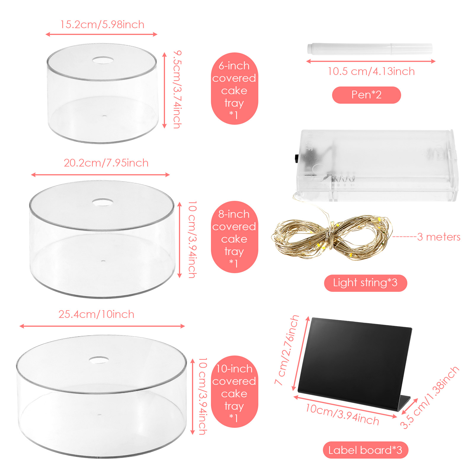 แผ่นอะคริลิคสำหรับวางเค้ก 3/2  - Display Risers Set บทวิจารณ์และราคา