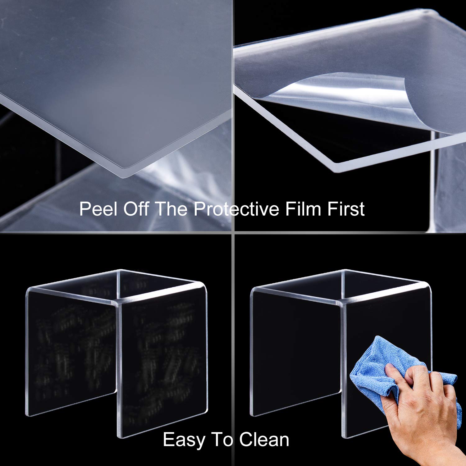 U รูปร่างอะคริลิค Risers ชั้นว - Pop Display Shelf บทวิจารณ์และราคา