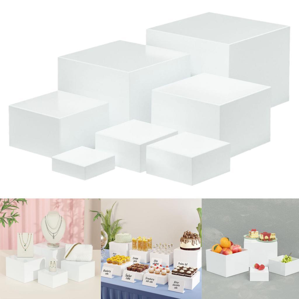 7 ชิ้นอะคริลิค Cube กล่อง Rise - Display Risers Set บทวิจารณ์และราคา